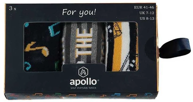 Kojinių rinkinys vyrams dovanų dėžutėje Apollo, 3 vnt.