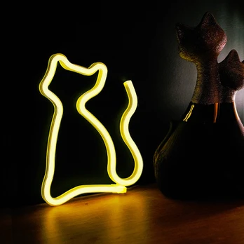 Neoninis LED šviestuvas CAT šiltas baltas Bat + USB FLNEO3 Forever Light