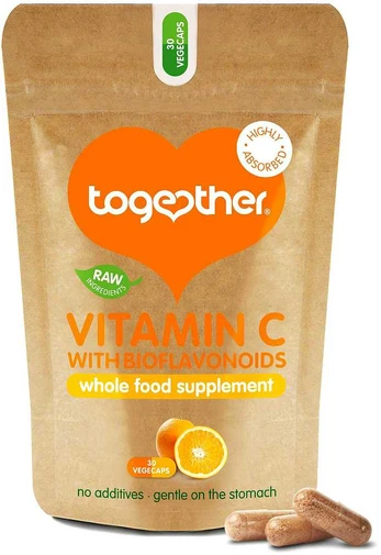 Vitaminas C su Bioflavonoidais TOGETHER RAW, 30 kaps.