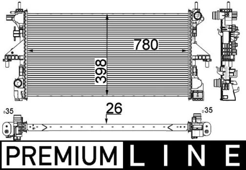 Variklio radiatorius MAHLE CR 808 000P