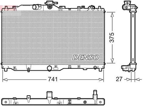 Radiatorius, variklio aušinimas DENSO DRM44050
