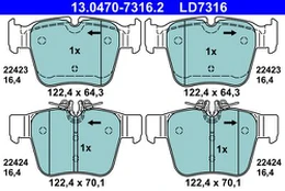ATE 13.0470-7316.2 Brake pad set