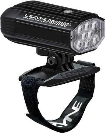 Lezyne Micro Drive Pro 1000+ priekinis žibintas ant šalmo