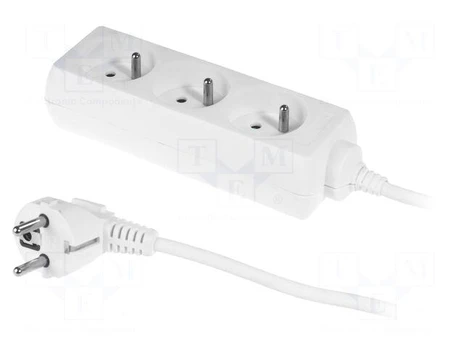 Plastrol ilgintuvas 3 lizdų be 10A 3m baltas PS-370 (W-97474)