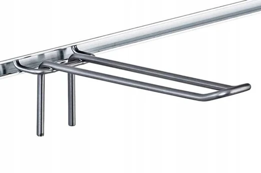 Dvigubas kabliukas Slatwall viela sidabrinė 25cm