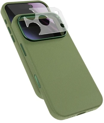 Dėklas Epico SolidWoven Pro Mag+ Case for iPhone 17 Pro Max/18 Pro Max—Qi2 & MagSafe Compatible—Žalias