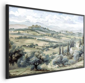 Artgeist Plakatas - Landscape with Sunny Žalias Fields