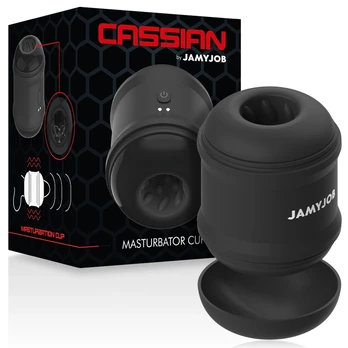 Jamyjob Cassian Compact Vibrating Cup - Dual-Ended, Waterproof, Black