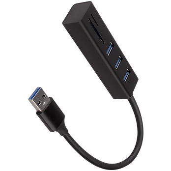 AXAGON HMA-CR3A 3x USB-A + SD/Micro SD, USB3.2 Gen 1 hub, metal, 20cm USB-A cable