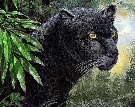 Deimantinis paveikslas Panther WD072 48*38 cm