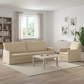 Sofa Sofos komplektas 2 vnt. Kreminė Audinys