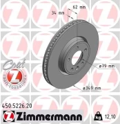 Stabdžių diskas ZIMMERMANN 450.5226.20 kaina