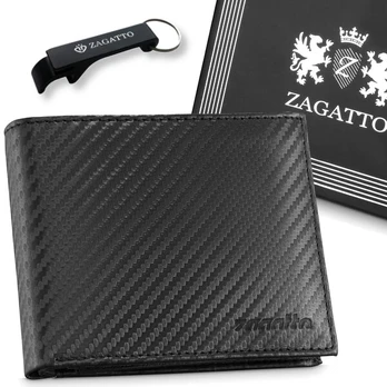 Natūralios odos piniginė vyrams Zagatto Carbon RFID Secure