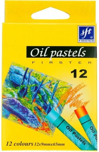 Apvalios aliejinės pastelės vaikams 12 spalvų