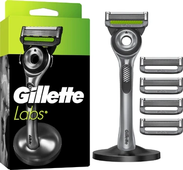 Gillette - GilletteLabs with Exfoliating Bar Shaving Razor For Men - Green/Black
