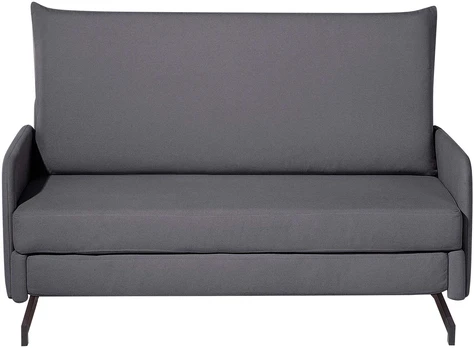 Beliani Dvivietė išskleidžiama sofa BELFAST pilka