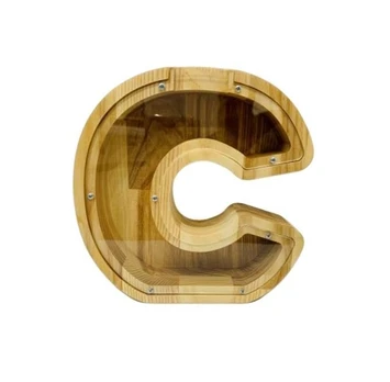 Mažesnė medinė taupyklė raidė „C“ (18,7 cm)