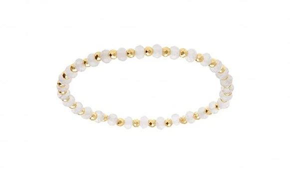 Kalace Gold-plated bracelet with baltas beads 120854A