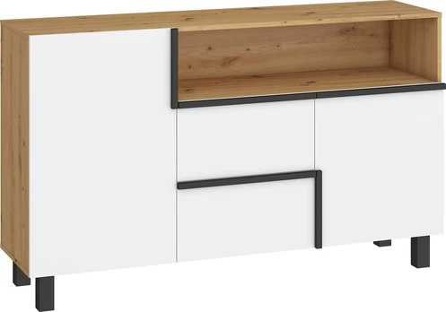 Komoda Meblocross Lars 02 2D2S, balta/ruda