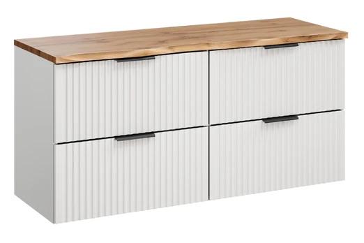 Pakabinamų vonios spintelių komplektas Adel White, 120 cm, balta