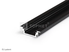 LED juostos profilis GROOVE14 EF/TY, juodas, 2m