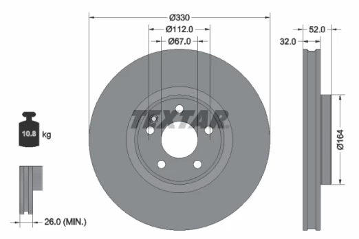 TEXTAR 92334903 Brake Disc