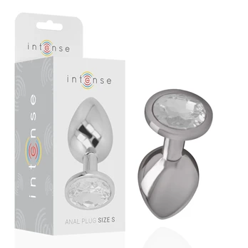 Intense Small Aluminum Plug with Silver Crystal - Elegant Metal Design