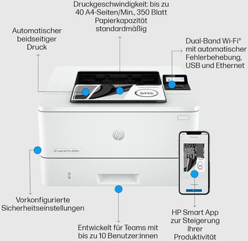Hp Laserjet Pro 4002dn Lazerinis spausdintuvas