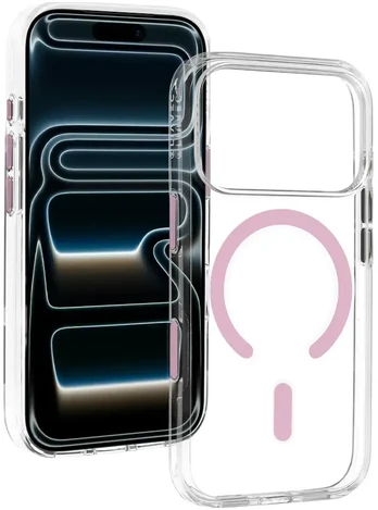 Dėklas Liavec Pure Case with camera control button do Iphone 18 Pro Max/17 Pro Max rožinė