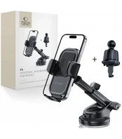 Juodas automobilinis telefono laikiklis "Tech-Protect V8 Universal Vent & Dash"
