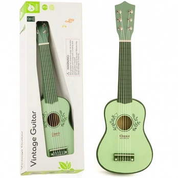 Classic World Medinė Vaikiška Gitara Pastelinės Žalios Spalvos