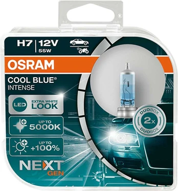Osram lemputės COOL Mėlynas H7 Intense +100% NEXT gen