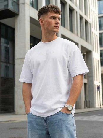 Vyriška balta oversize marškinėliai „Perfect“