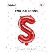 Folinis balionas Raidė "S" 35 cm, raudonas