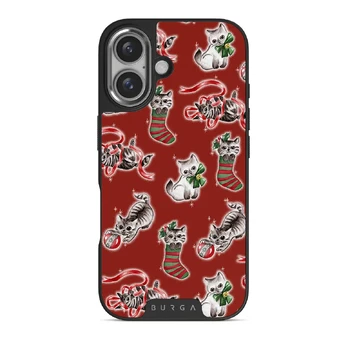 Merry Kitty - iPhone 16 Plus Case, Elite Dark (MagSafe) / Silver