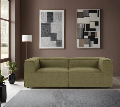 Dvivietė sofa, Hanah Home, Fora, žalia, 214 x 66 x 105