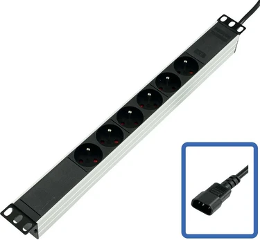 Lanview POWER STRIP 19" - 6 WAY - FULL ALUMINIUM WITH C14 UPS