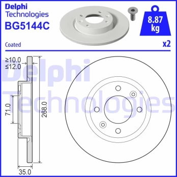 Stabdžių diskas DELPHI BG5144C