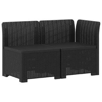 2-Vietis Sodo Sofas, Atrodo kaip Ratano PP Antracito