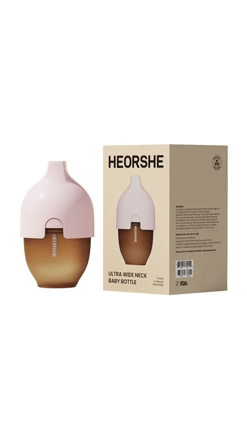HEORSHE - Silikoninis kūdikio buteliukas, rausvas, 160ml
