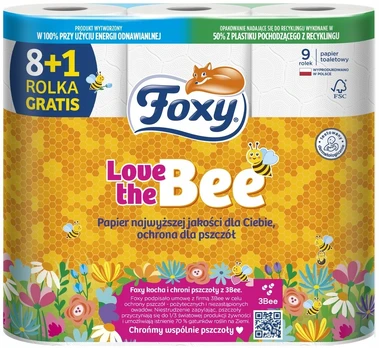 Tualetinis popierius Foxy Love The Bee, 2 sl, 9 vnt.