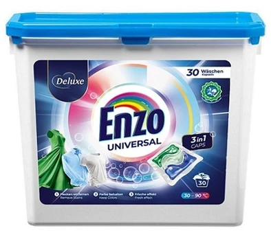 Skalbimo kapsulės DELUXE Enzo 3 in 1 Universal, 30 vnt.