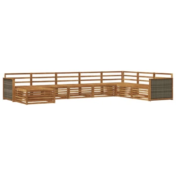 Lauko sofos komplektas 8 pcs Natūrali