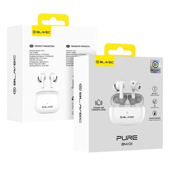 Oem Blavec Bluetooth TWS ausinės BW01 Pure (BW01-W) baltos spalvos