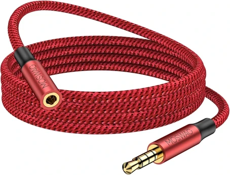 Moswag 3.5mm prailginimo laidas su mikrofonu, stereo garsui