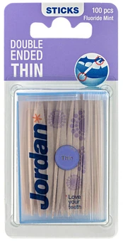 Dantų krapštukai Jordan Mediniai Thin Fluor/Mint, 100 vnt