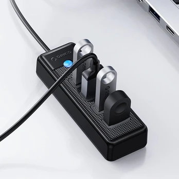 Hub Orico PW4U-U3 USB-A / 4x USB-A 3.0 – juodas