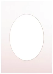Passepartout 30x40, soft white oval kaina