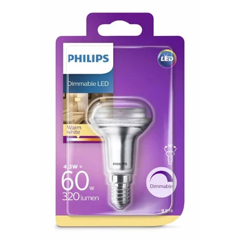 Lemputė Philips LED, R50, šiltai balta, E14, 4.3 W, 390 lm