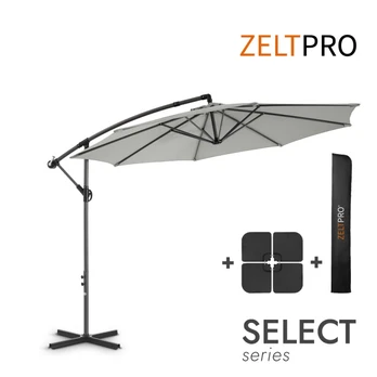 Sodo skėtis su padu ir užvalkalu Select Light Grey